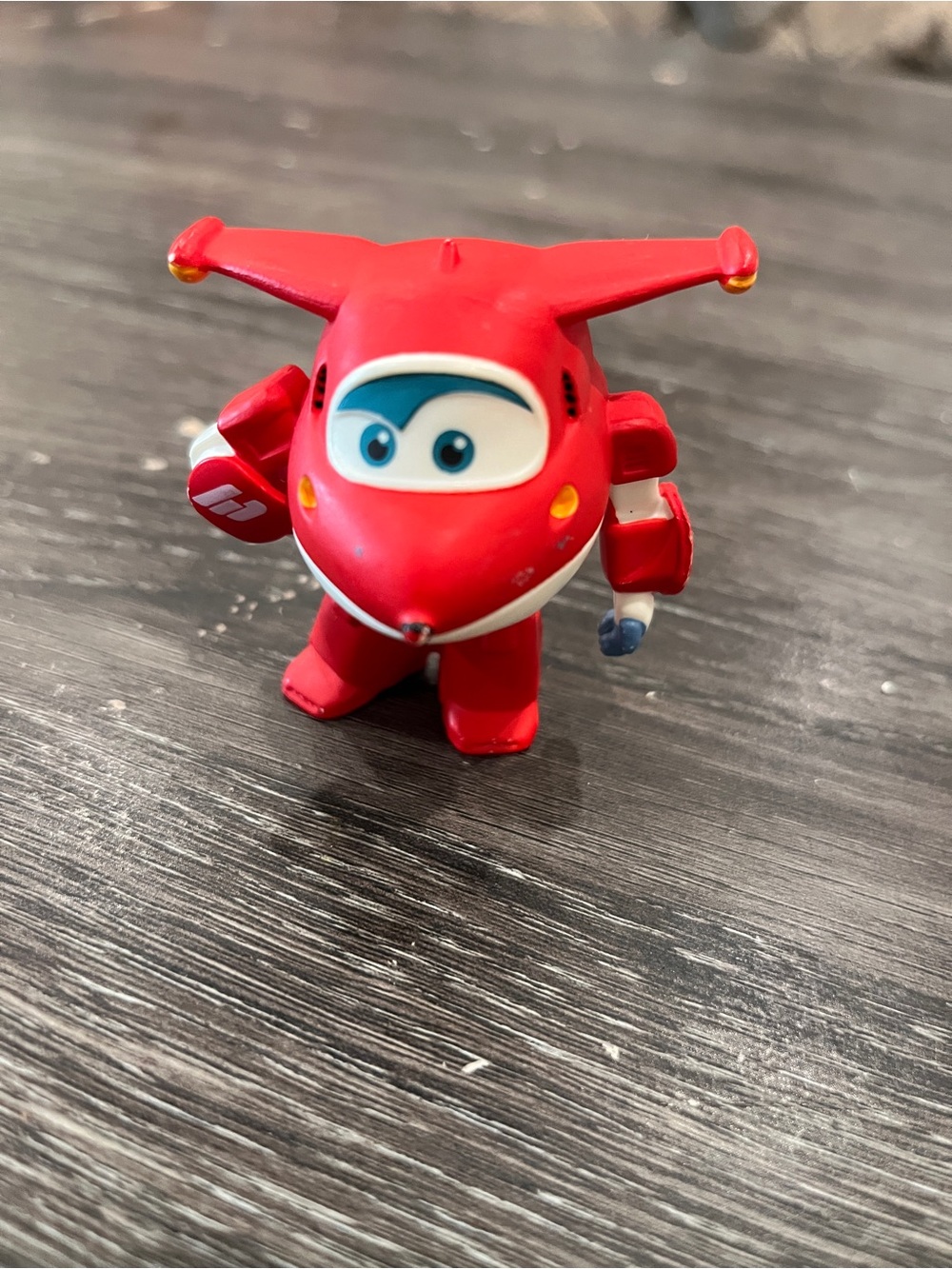 Red Transforming Jet Action Figure for Kids - Friendly Face Design